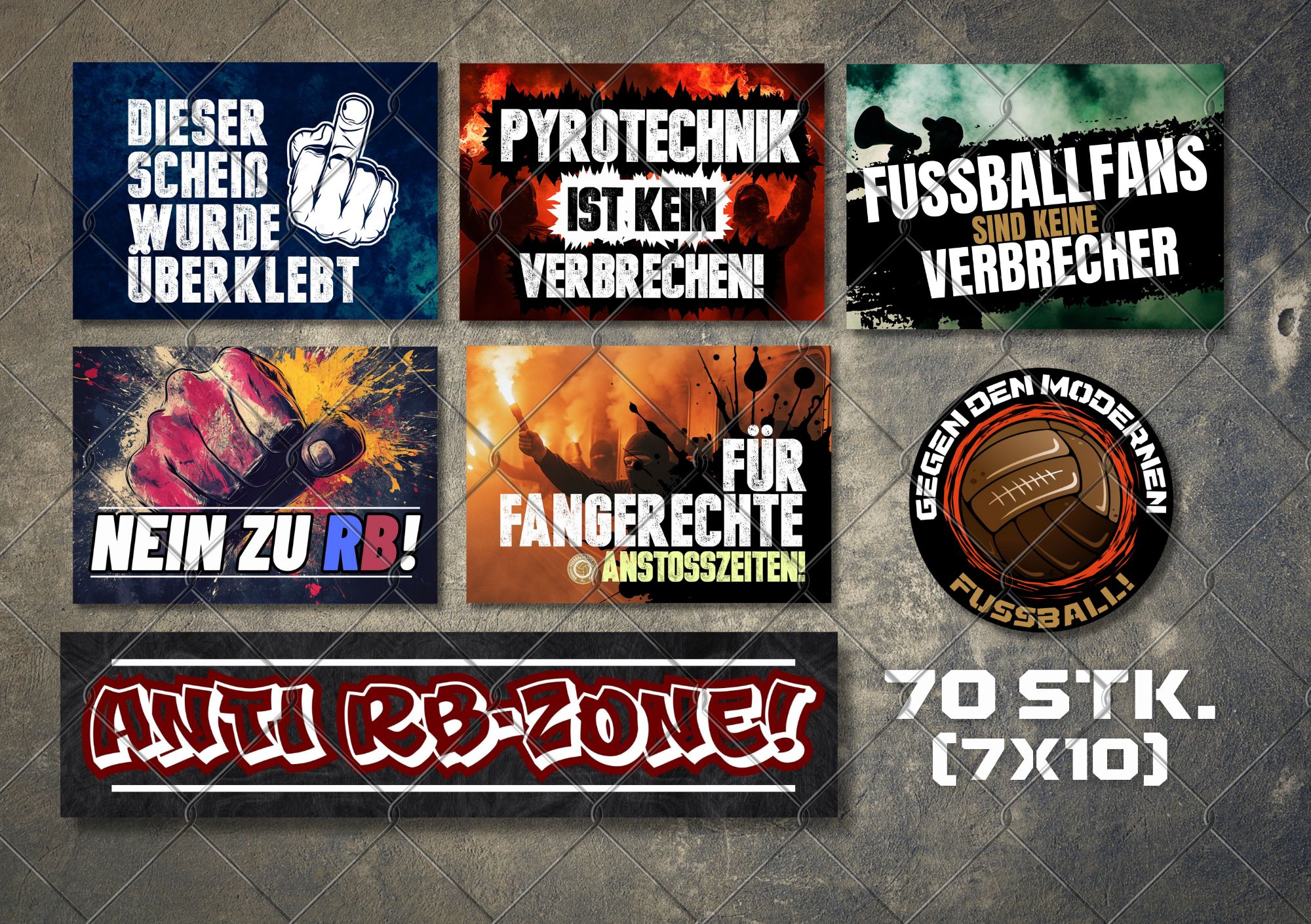 Anti-RB-Zone Aufkleber – 21 cm Szene-Sticker gegen RB Leipzig
