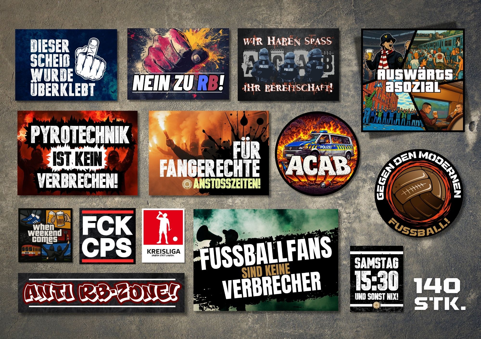 Set "Fankultur pur" XXL - 140 Aufkleber