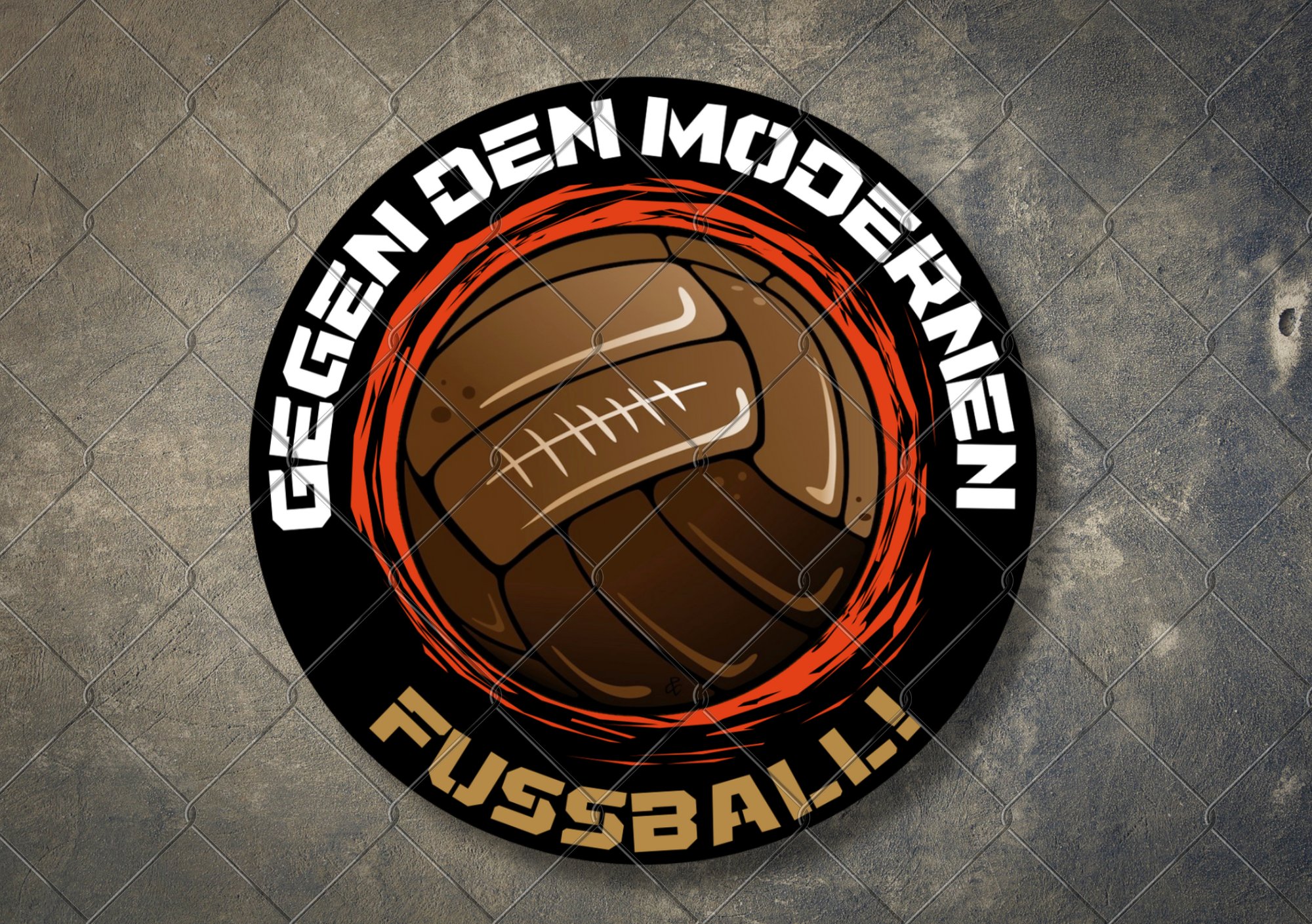 Aufkleber "Gegen den modernen Fußball!" rund