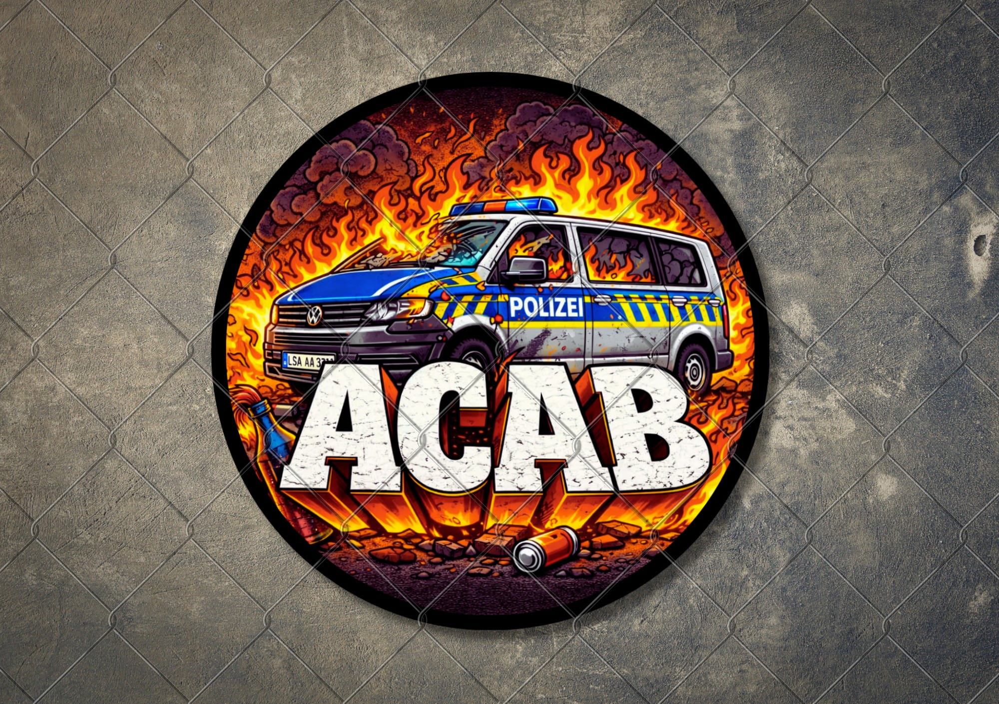 Aufkleber "ACAB" (9,5cm) rund