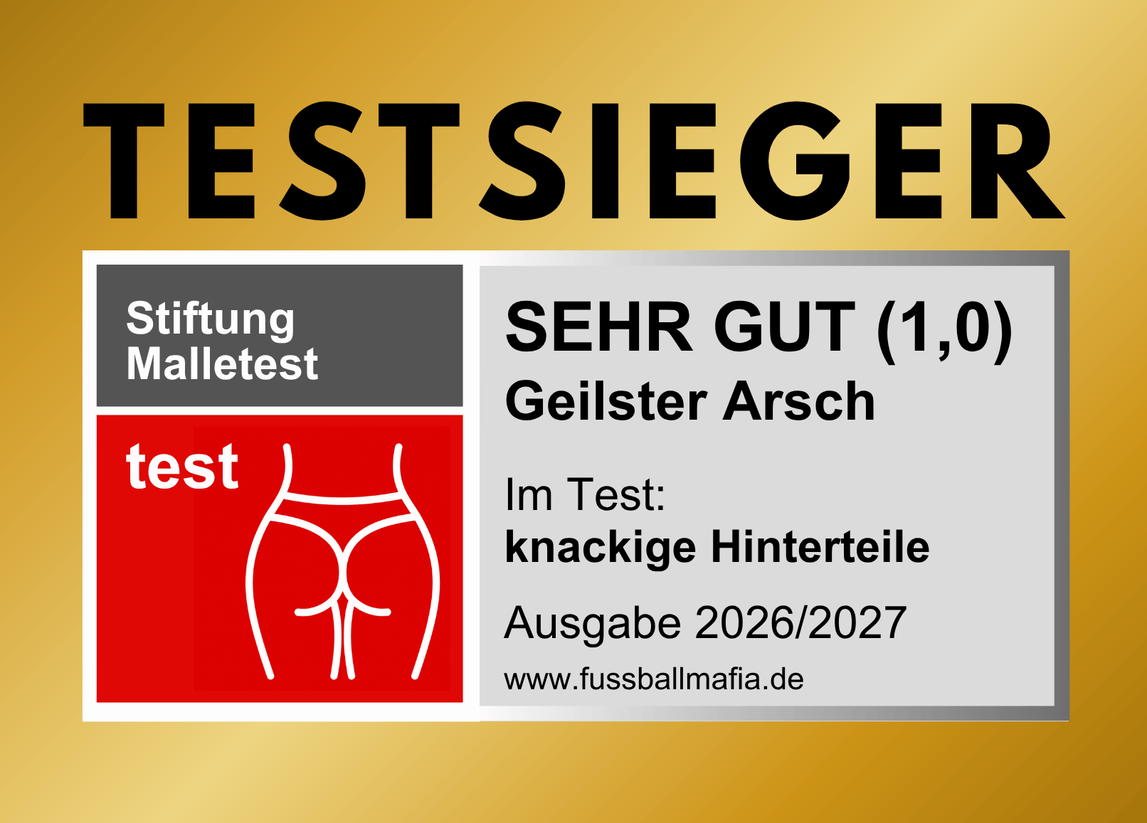 Malle-Sticker: Testsieger "Geilster Arsch"